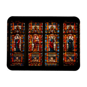 Glas in lood detail, kathedraal van Troyes Magneet
