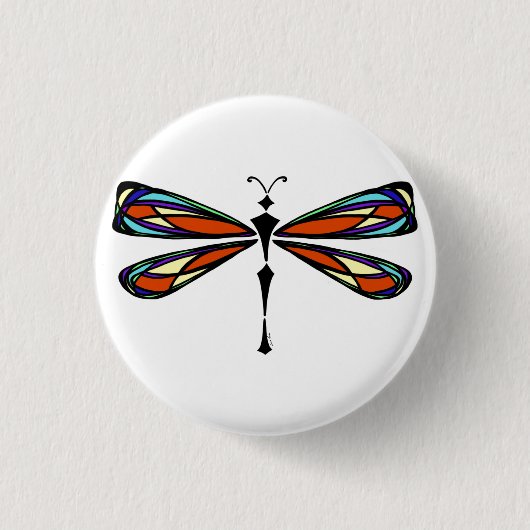Glas in lood Dragonfly Button (Voorkant)