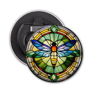 Glas in lood Dragonfly Button Flesopener