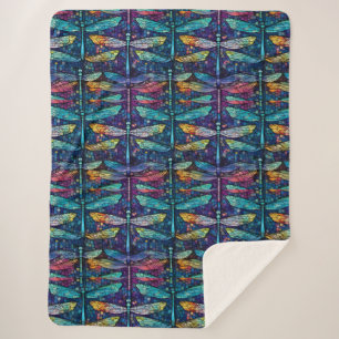 Glas in lood Dragonfly Design Sherpa Deken