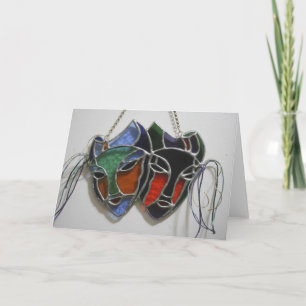 Glas in lood Drama-maskerkaart Kaart
