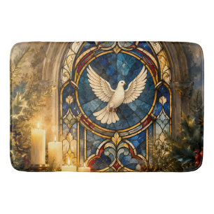 Glas-in-lood Duif Kerstmisraam Badmat
