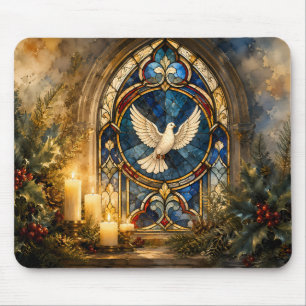 Glas-in-lood Duif Kerstmisraam Muismat