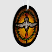 Glas in lood duif ornament (voorkant)