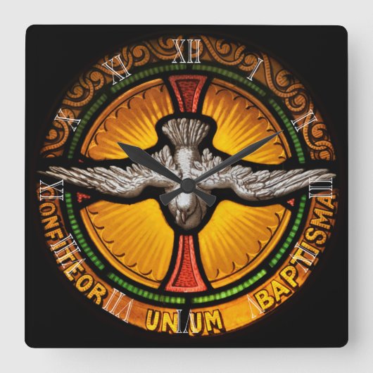 Glas in lood duif vierkante klok (Voorkant)