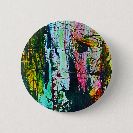 Glas in lood effect abstract modern afbeelding ronde button 5,7 cm (Voorkant)