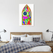 Glas in lood-effect canvas afdruk (Insitu (Slaapkamer))