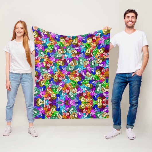 Glas in lood-effect fleece deken (In situ)