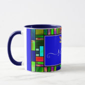 Glas in lood en libellen op maat mok (Links)