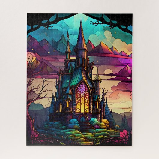 Glas in lood Fairytale Castle,  prinses Legpuzzel (Verticaal)