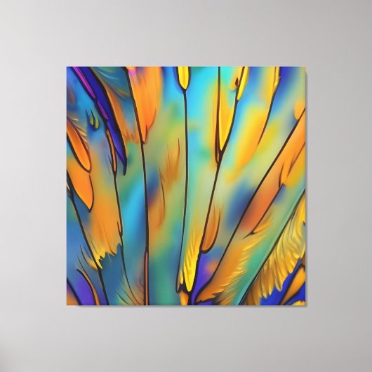 Glas in lood Feather AI Abstracte Art Canvas Afdruk (Voorkant)