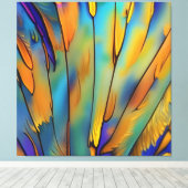Glas in lood Feather AI Abstracte Art Canvas Afdruk (Insitu (Houten vloer))