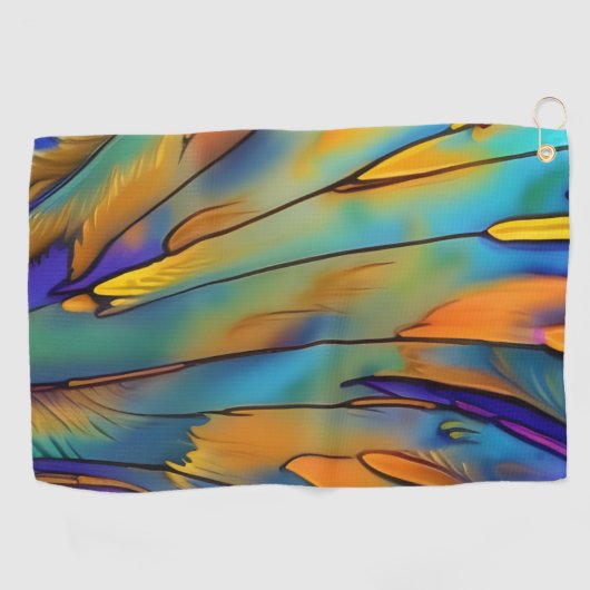 Glas in lood Feather AI Abstracte Art Golfhanddoek (Horizontaal)