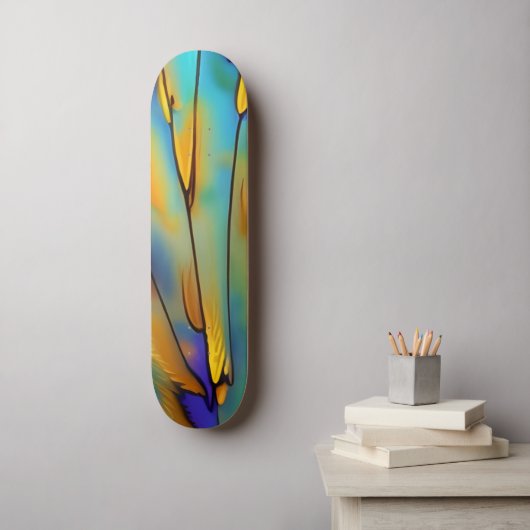 Glas in lood Feather AI Abstracte Art Skateboard (Muurkunst)