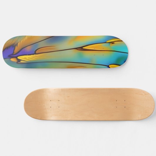 Glas in lood Feather AI Abstracte Art Skateboard (Horizontaal)