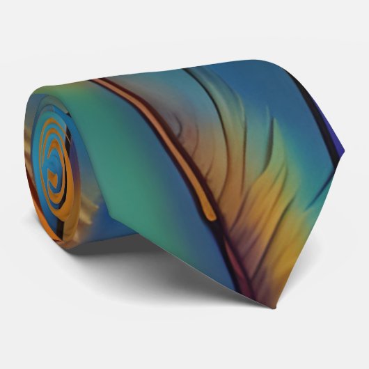 Glas in lood Feather AI Abstracte Art Stropdas (Opgerold)