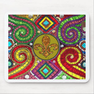 Glas in lood Fleur De Lis Abstract Muismat