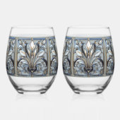 Glas in lood Fleur De Lis Glas in lood Pattern (Voorkant)