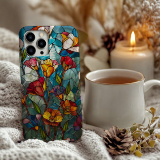 Glas in lood Flower Design iPhone 11Pro Max Hoesje