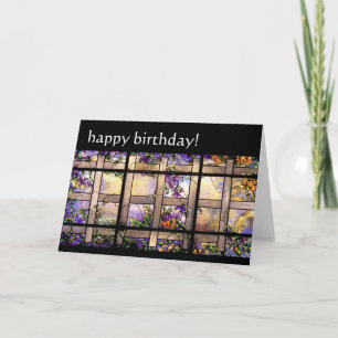 Glas in lood Flowers Birthday Card Kaart