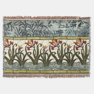 Glas in lood Flowers met Tan Border Deken