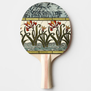 Glas in lood Flowers met Tan Border Tafeltennisbatje