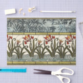 Glas in lood Flowers met Tan Border Tissuepapier (Craft)