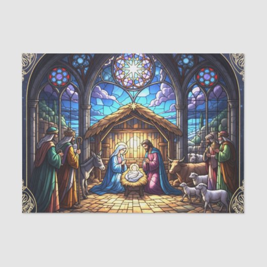 Glas in lood Geboorteplaats 2 Tissuepapier (Voorkant)