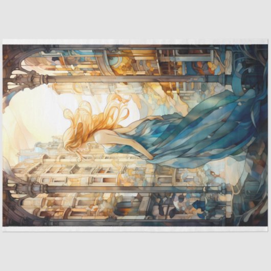 Glas in lood geïnspireerd ontkoppelpapier tissuepapier (Voorkant)