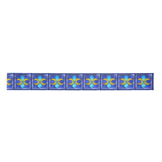 Glas in lood Geometric Moon Pattern Ribbon 3'' Lint (Voorkant)