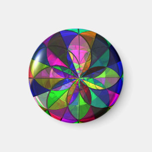 Glas in lood (geometrisch ontwerp) Magnet Magneet