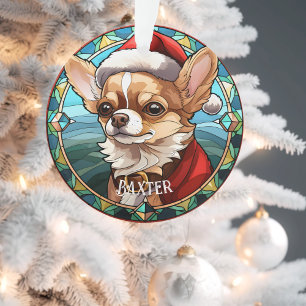 Glas in lood gepersonaliseerde hond ornament
