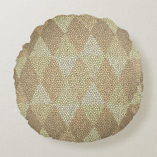 Glas-in-lood goud diamant patroon rond kussen