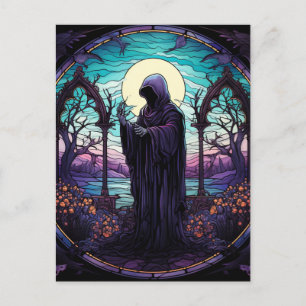 Glas in lood Grim Reaper Briefkaart