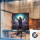 Glas in lood Grim Reaper Raamsticker (Cafe Raam)