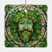 Glas in lood Groen Man Ornament (Achterkant)