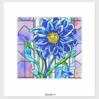 Glas in lood Grote Decal Sticker blauw