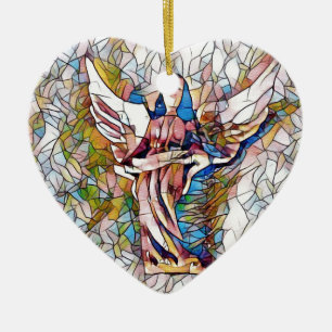  Glas in lood Guardian Angel Keramisch Ornament