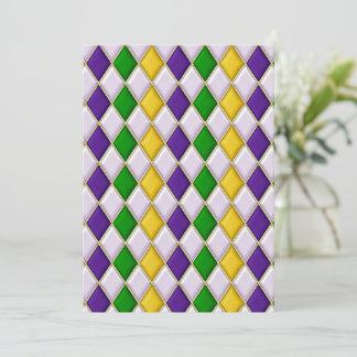 Glas in lood Harlequin Feestdagenkaart