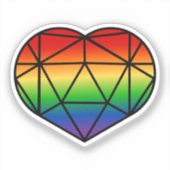 Glas in lood Hart D20 Rainbow Pride Flag Sticker (Voorkant)