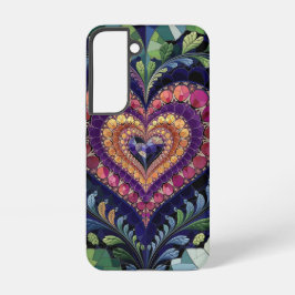 Glas in lood Heart Floral Fantasy Samsung Galaxy Hoesje