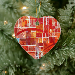 Glas in lood Heart Keramisch Ornament