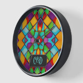 Glas in lood - Helderkleurige Tegels - Monogram (Hoek)