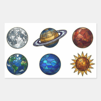 Glas-in-lood Hemellichamen Sticker Set