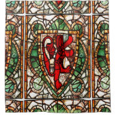"Glas in lood Heraldic Panel" Douchegordijn (Voorkant)
