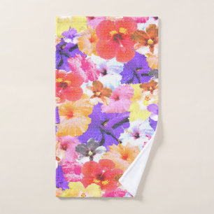 Glas in lood Hibiscus Flowers Collarge Handdoek