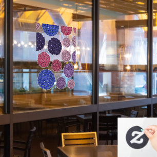 Glas-in-lood Hortensia Ramensticker Raamsticker