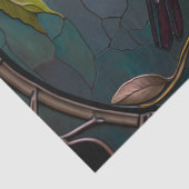 Glas in lood Hummingbird Pattern Spring Flowers Tissuepapier (Detail)