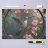 Glas in lood Hummingbird Pattern Spring Flowers Tissuepapier (Craft)