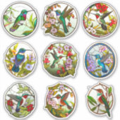 Glas in lood Hummingvogels Sticker (Voorkant)